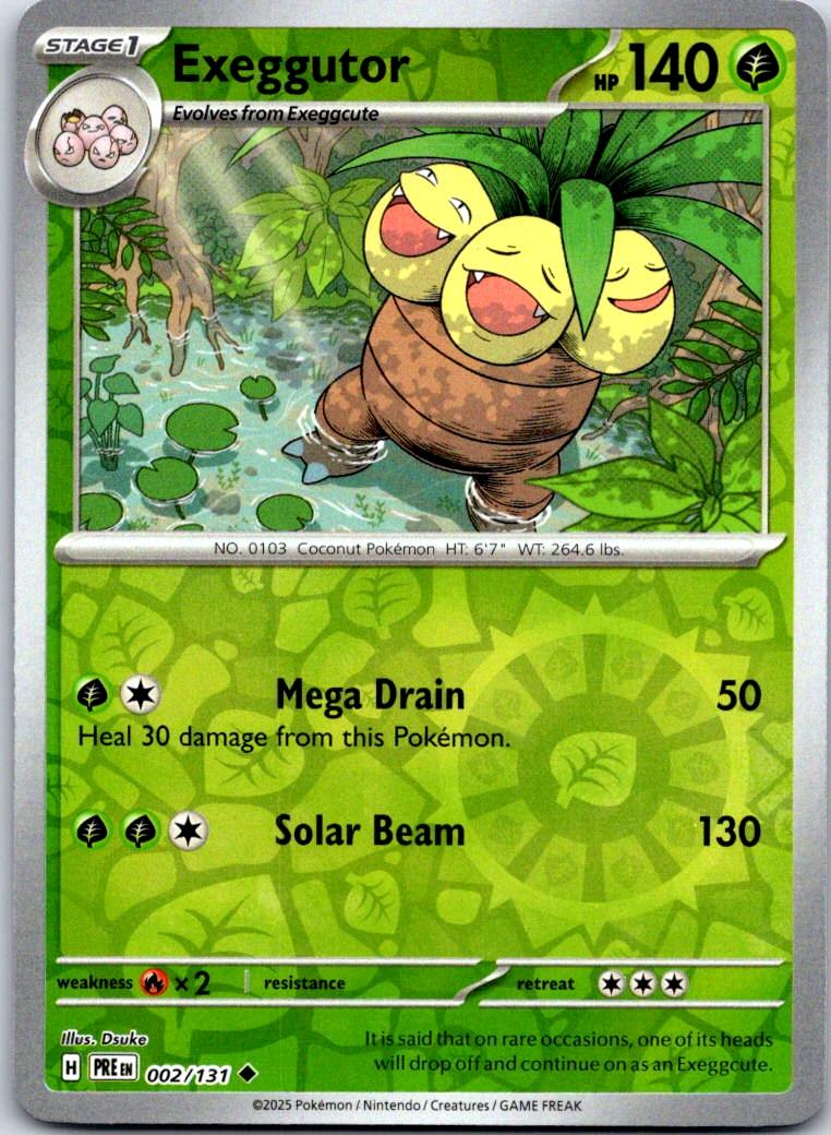 Exeggutor - 002/131 - Reverse Holo - PRISMATIC EVOLUTIONS - Pokemon - | AA119-35