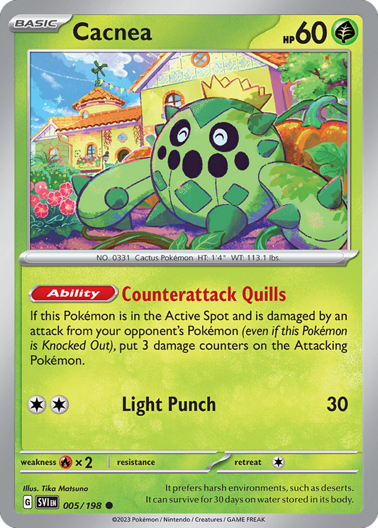 Cacnea - 005/198 - - SCARLET & VIOLET - Pokemon - Common | AA48-123