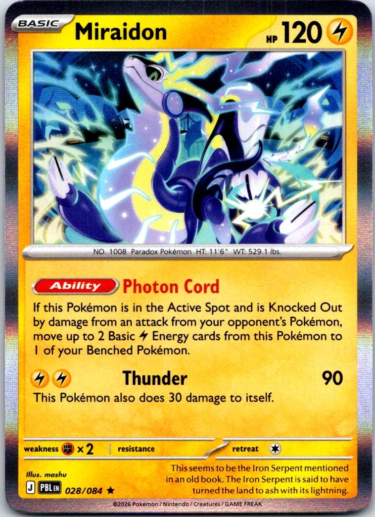 Miraidon - 028/084 - Holo - PITCH BLACK - Pokemon - Rare | AA122-6
