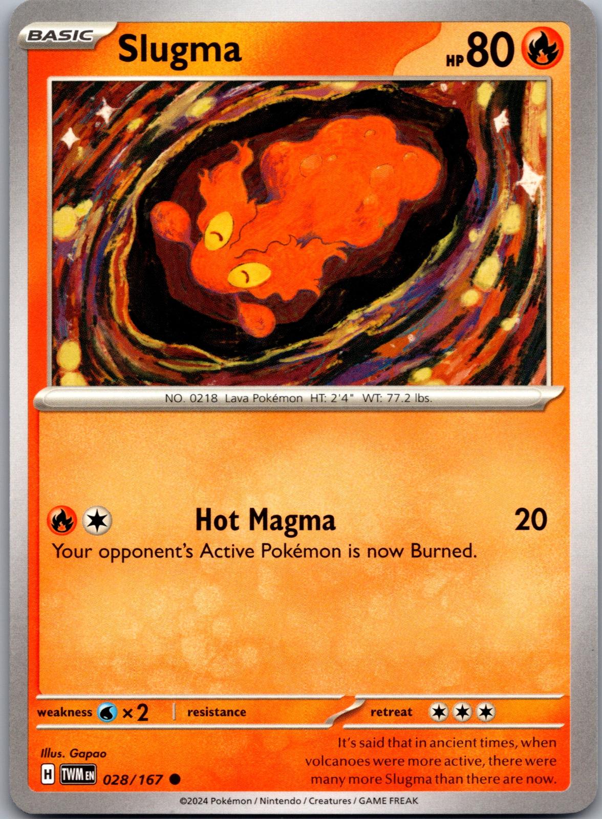 Slugma - 028/167 - - TWILIGHT MASQUERADE - Pokemon - Common | AA87-50