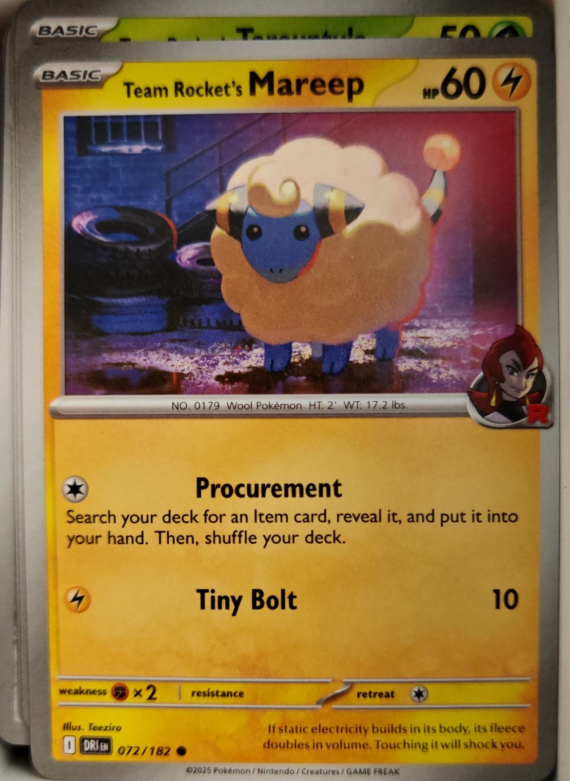 Team Rocket's Mareep - 072/182 - - DESTINED RIVALS - Pokemon - Common | AA12-67