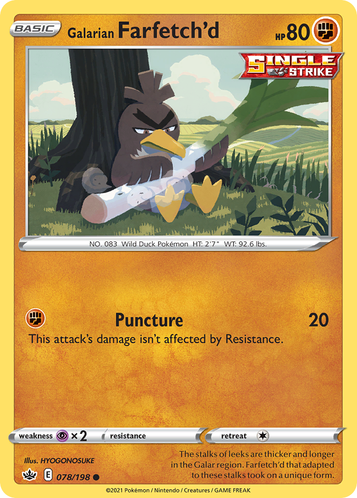 Galarian Farfetch'd - 078/198 - - CHILLING REIGN - Pokemon - Common | AA58-43