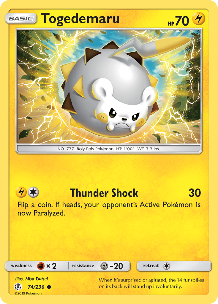 Togedemaru - 74/236 - - COSMIC ECLIPSE - Pokemon - Common | AA23-63