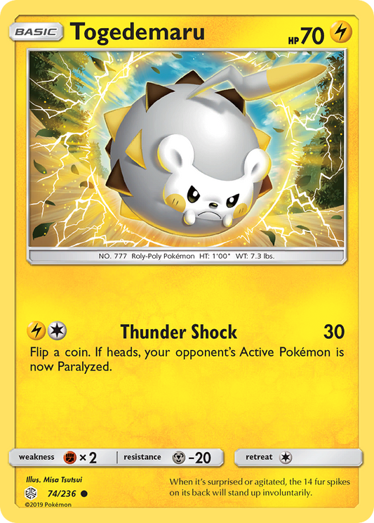 Togedemaru - 74/236 - - COSMIC ECLIPSE - Pokemon - Common | AA23-63
