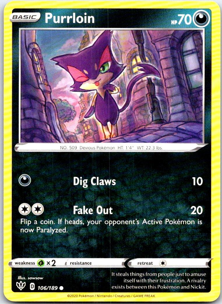 Purrloin - 106/189 - - DARKNESS ABLAZE - Pokemon - Common | AB71-19