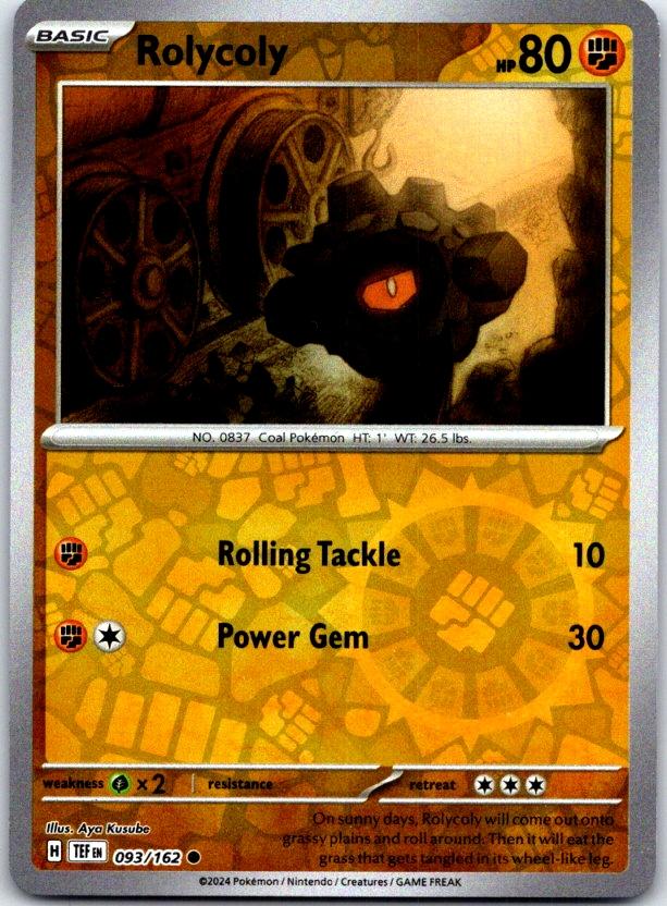 Rolycoly - 093/162 - Reverse Holo - TEMPORAL FORCES - Pokemon - Common | AC15-20