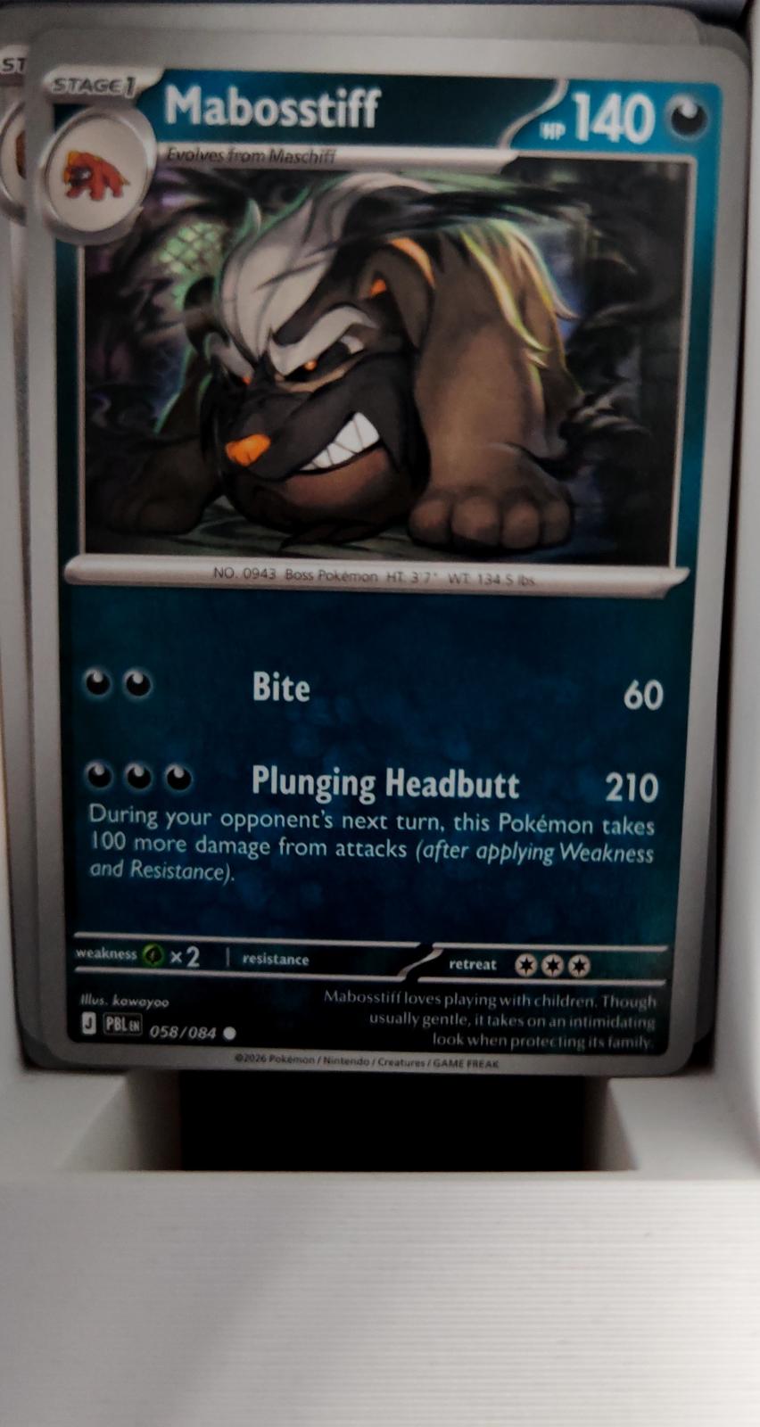 Mabosstiff - 058/084 - - PITCH BLACK - Pokemon - Common | AA39-81