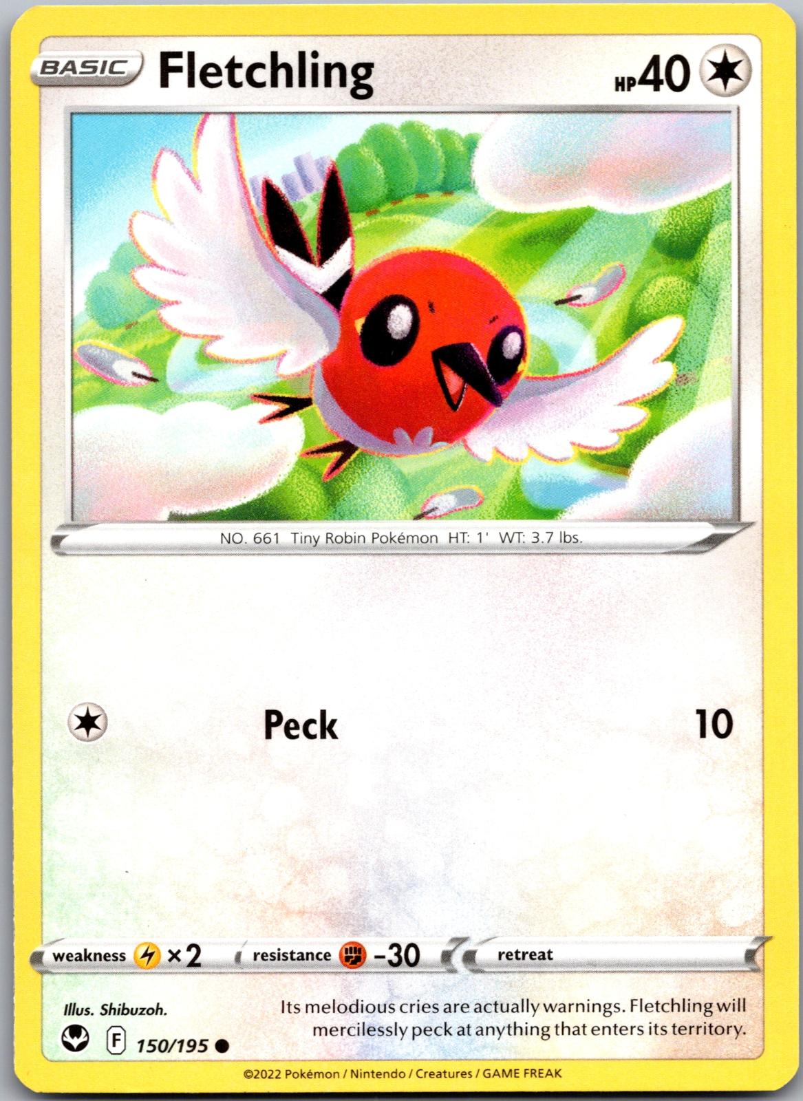Fletchling - 150/195 - - SILVER TEMPEST - Pokemon - Common | AA91-23