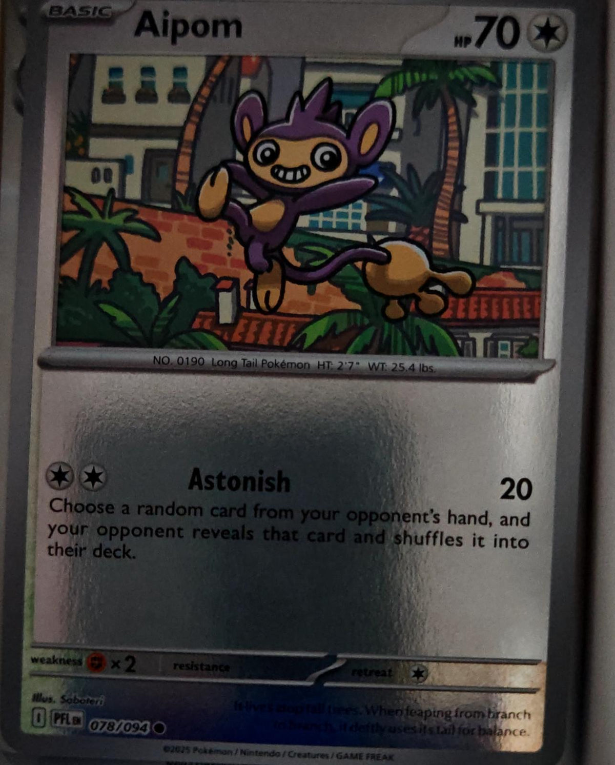 Aipom - 078/094 - Reverse Holo - PHANTASMAL FLAMES - Pokemon - Common | AA62-28