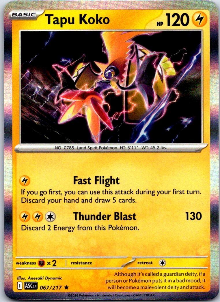 Tapu Koko - 067/217 - Holo - ASCENDED HEROES - Pokemon - Rare | AB07-34
