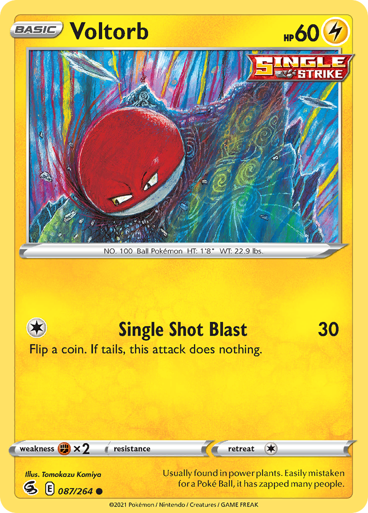 Voltorb - 087/264 - Reverse Holo - FUSION STRIKE - Pokemon - Common | AA116-17