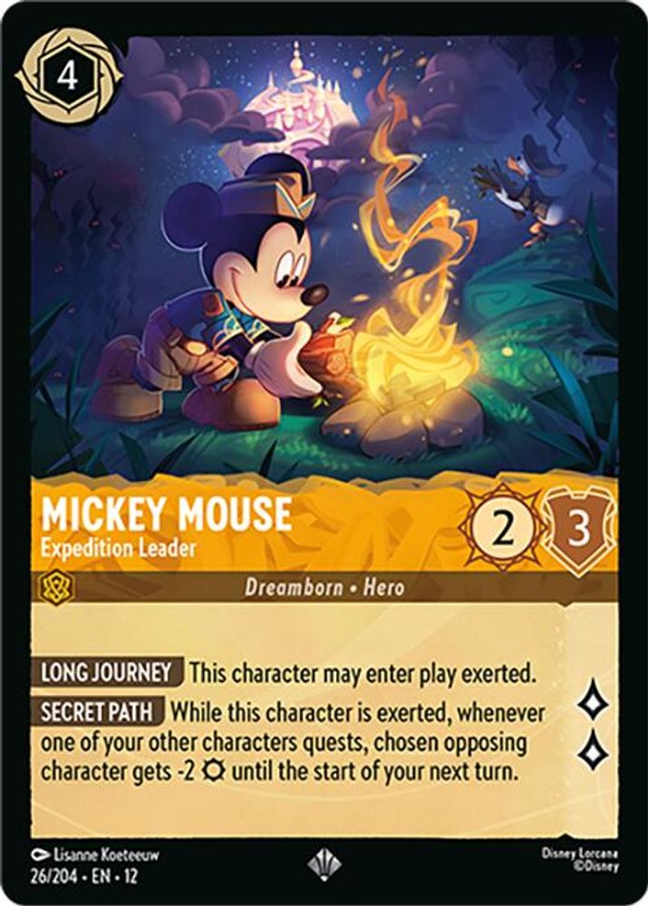 Mickey Mouse - Expedition Leader - 26/204 - - WILDS UNKNOWN - Lorcana - | LAA01-79
