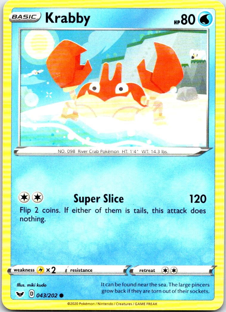 Krabby - 043/202 - - SWORD & SHIELD - Pokemon - Common | AB72-2