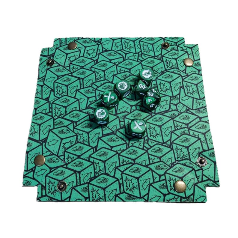 Fantasy football themed folding dice tray with dice pattern
