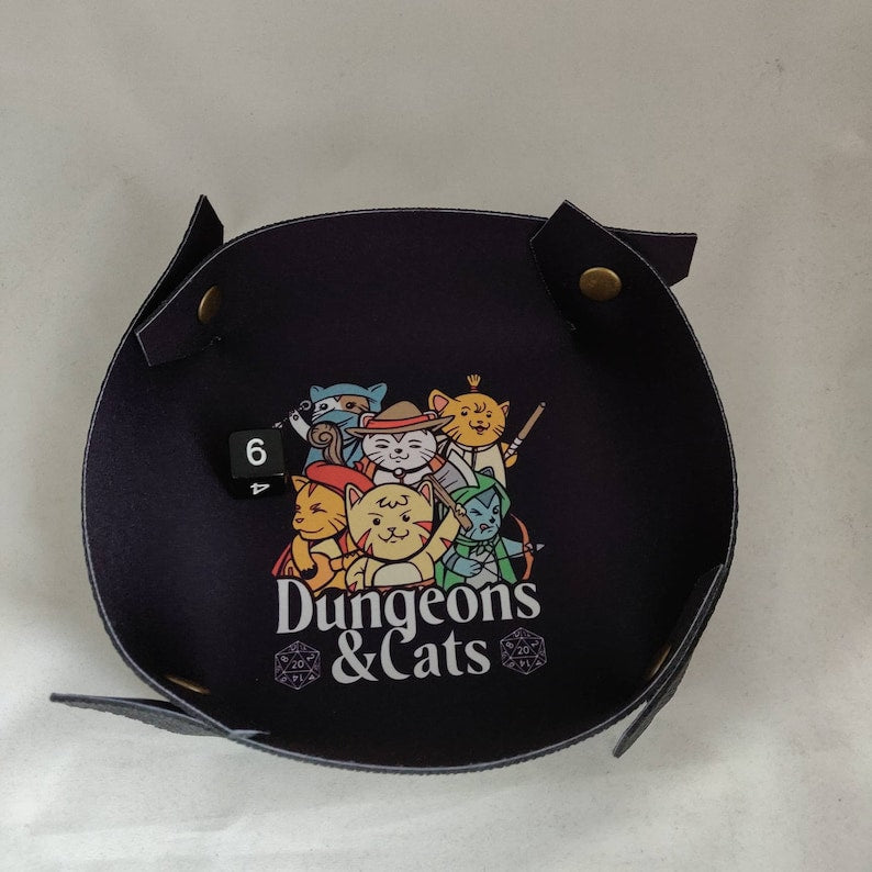 Dungeons and Cats neoprene dice tray alternate angle