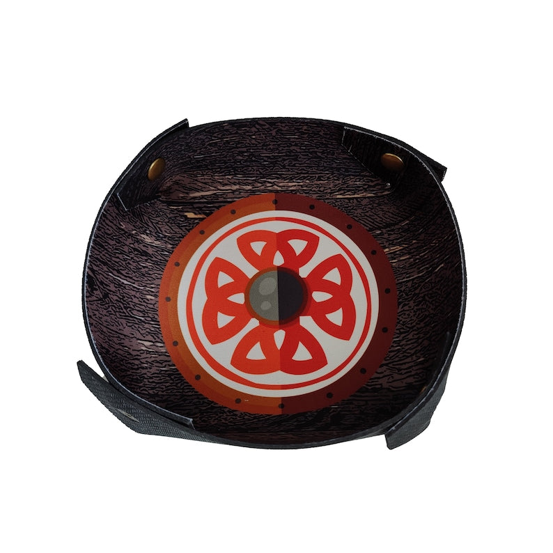 Red shield neoprene dice tray additional angle