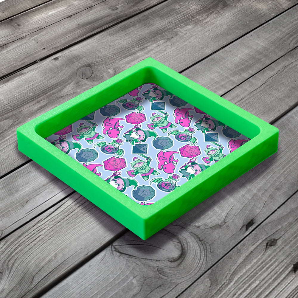 3D Printed Dice Tray - Cute D&D Adventure Party Board Game Tabletop Gaming Gifts Accessories, RPG D&D Dice