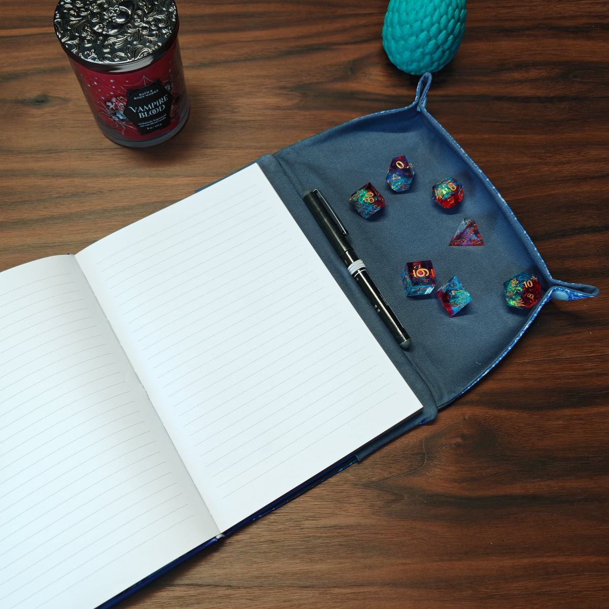 Notebook with Dice Tray Board Game Tabletop Gaming Gifts Accessories, RPG D&D Dice