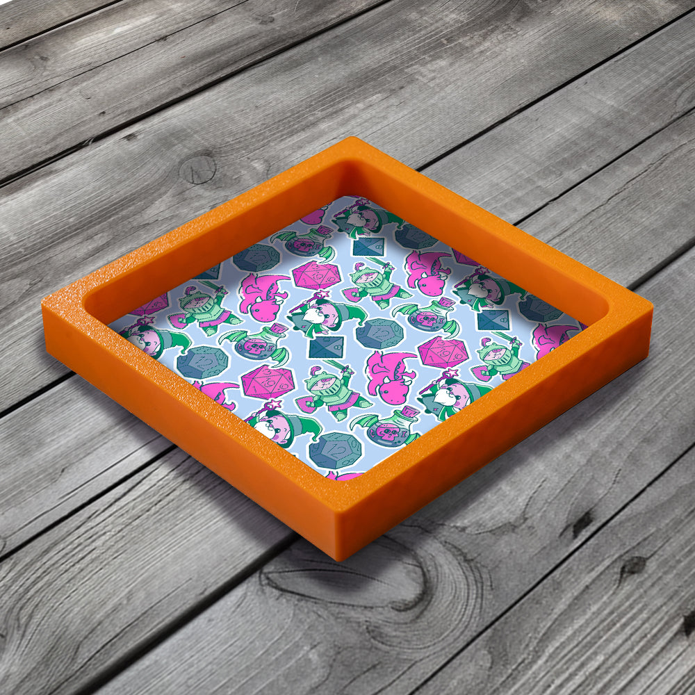 3D Printed Dice Tray - Cute D&D Adventure Party Board Game Tabletop Gaming Gifts Accessories, RPG D&D Dice