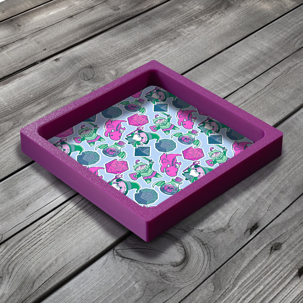 3D Printed Dice Tray - Cute D&D Adventure Party Board Game Tabletop Gaming Gifts Accessories, RPG D&D Dice