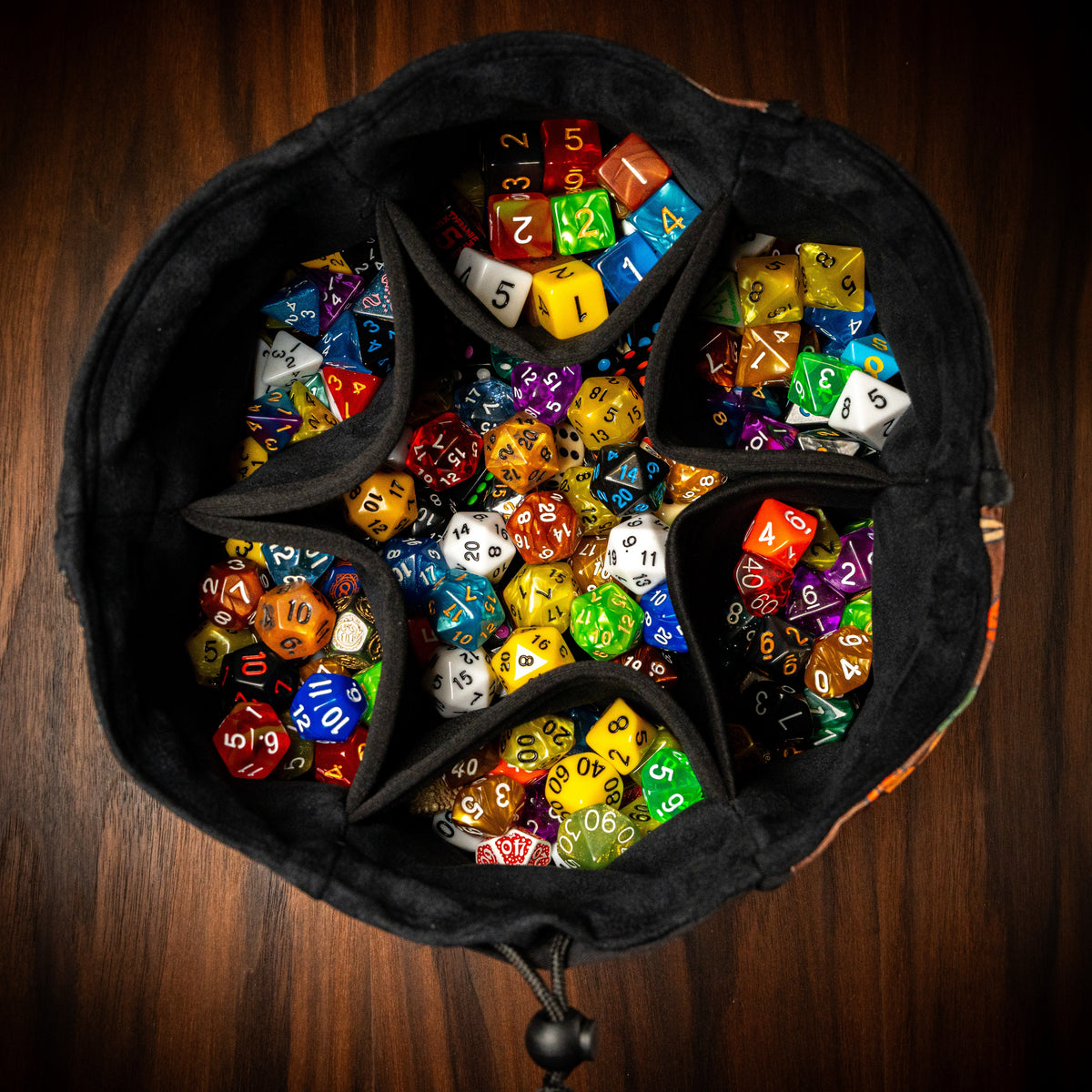 Pocket Dice Bag - D&D Patterned Divided Bag Board Game Tabletop Gaming Gifts Accessories, RPG D&D Dice