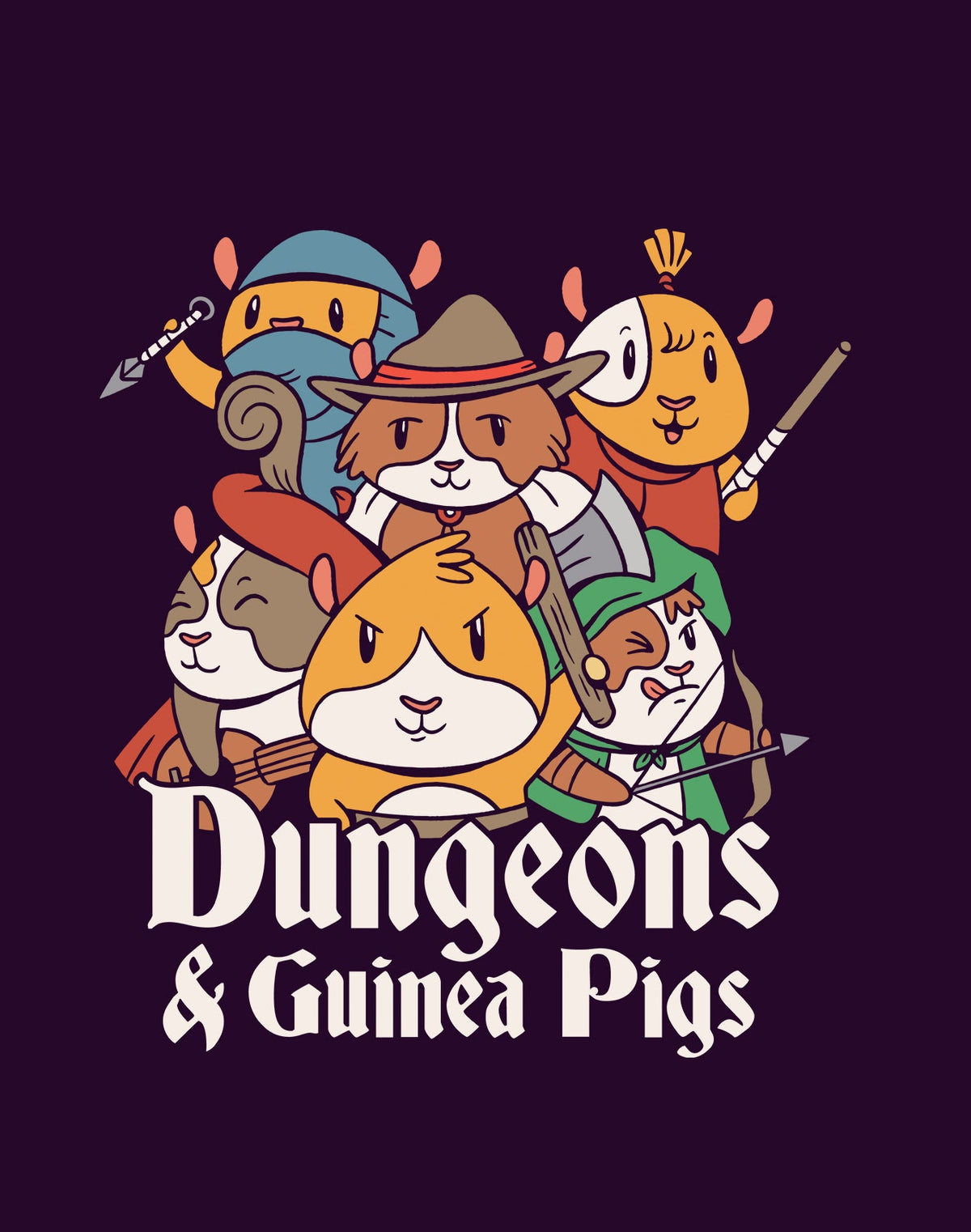 Printed Dice Bag - Dungeons and Animals Board Game Tabletop Gaming Gifts Accessories, RPG D&D Dice
