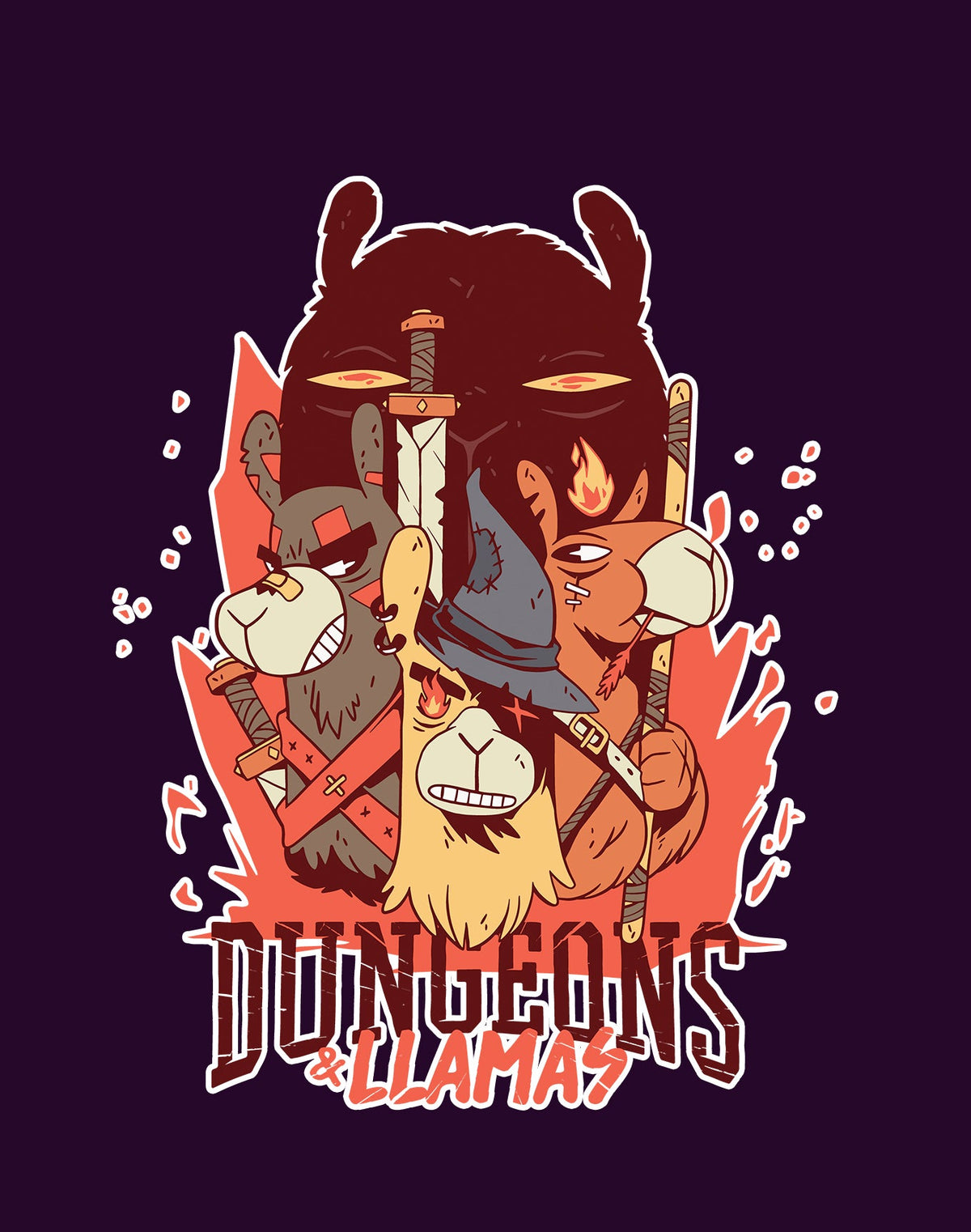 Printed Dice Bag - Dungeons and Animals Board Game Tabletop Gaming Gifts Accessories, RPG D&D Dice