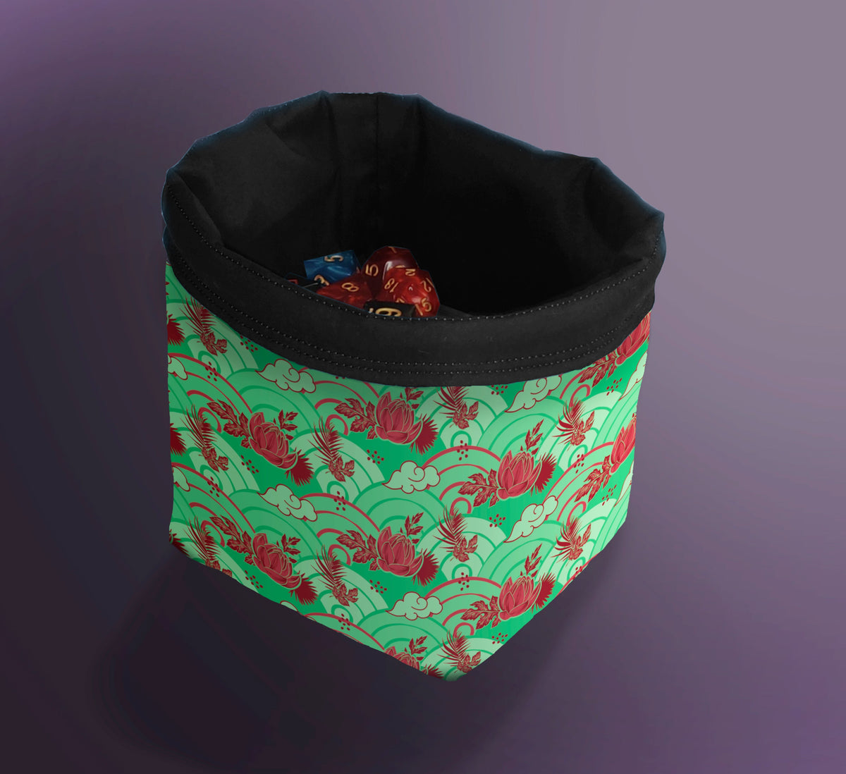 Printed Dice Bag - Japanese Flowers Board Game Tabletop Gaming Gifts Accessories, RPG D&D Dice