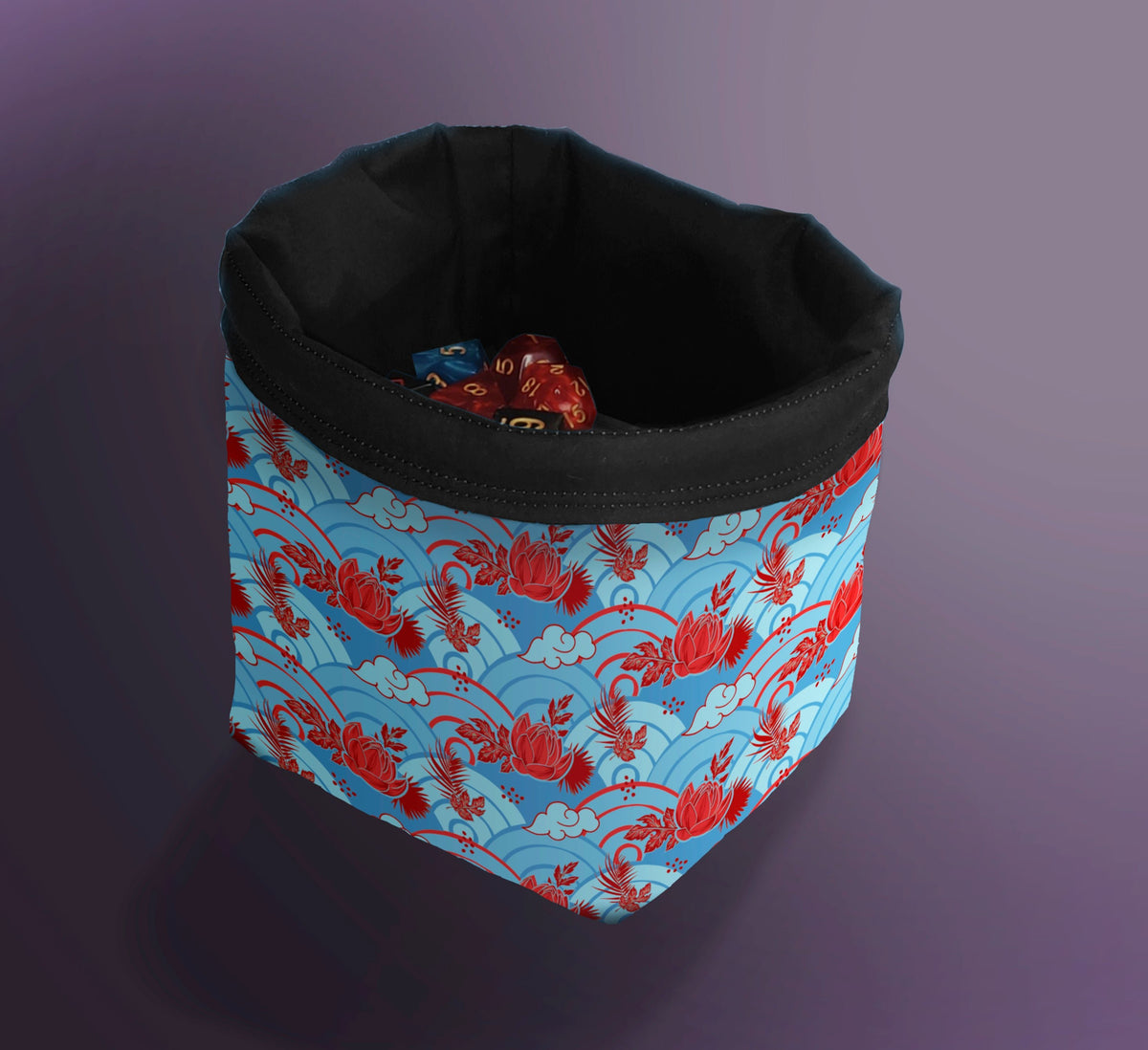 Printed Dice Bag - Japanese Flowers Board Game Tabletop Gaming Gifts Accessories, RPG D&D Dice