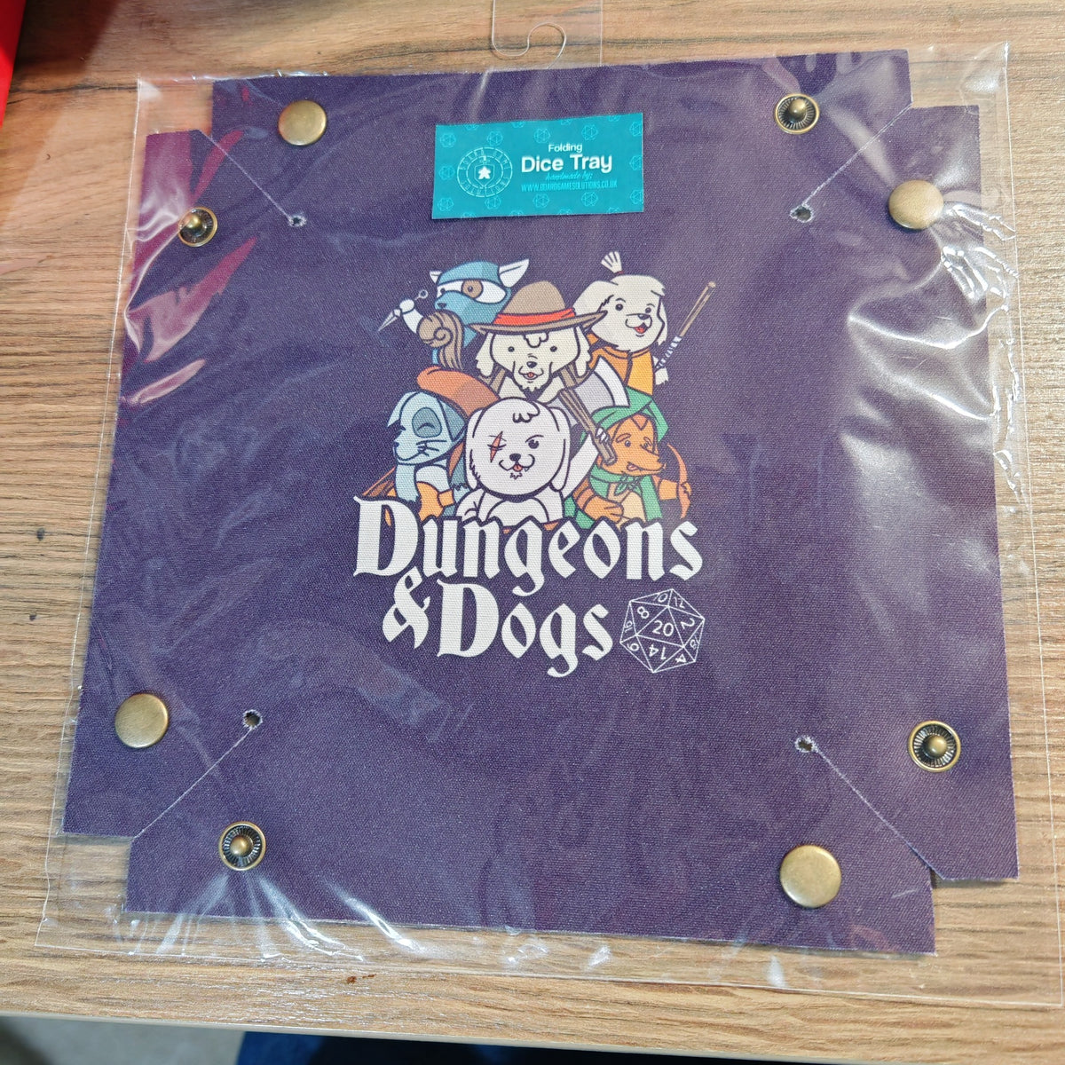 Ready to ship folding dice tray featuring Dungeons & Dogs