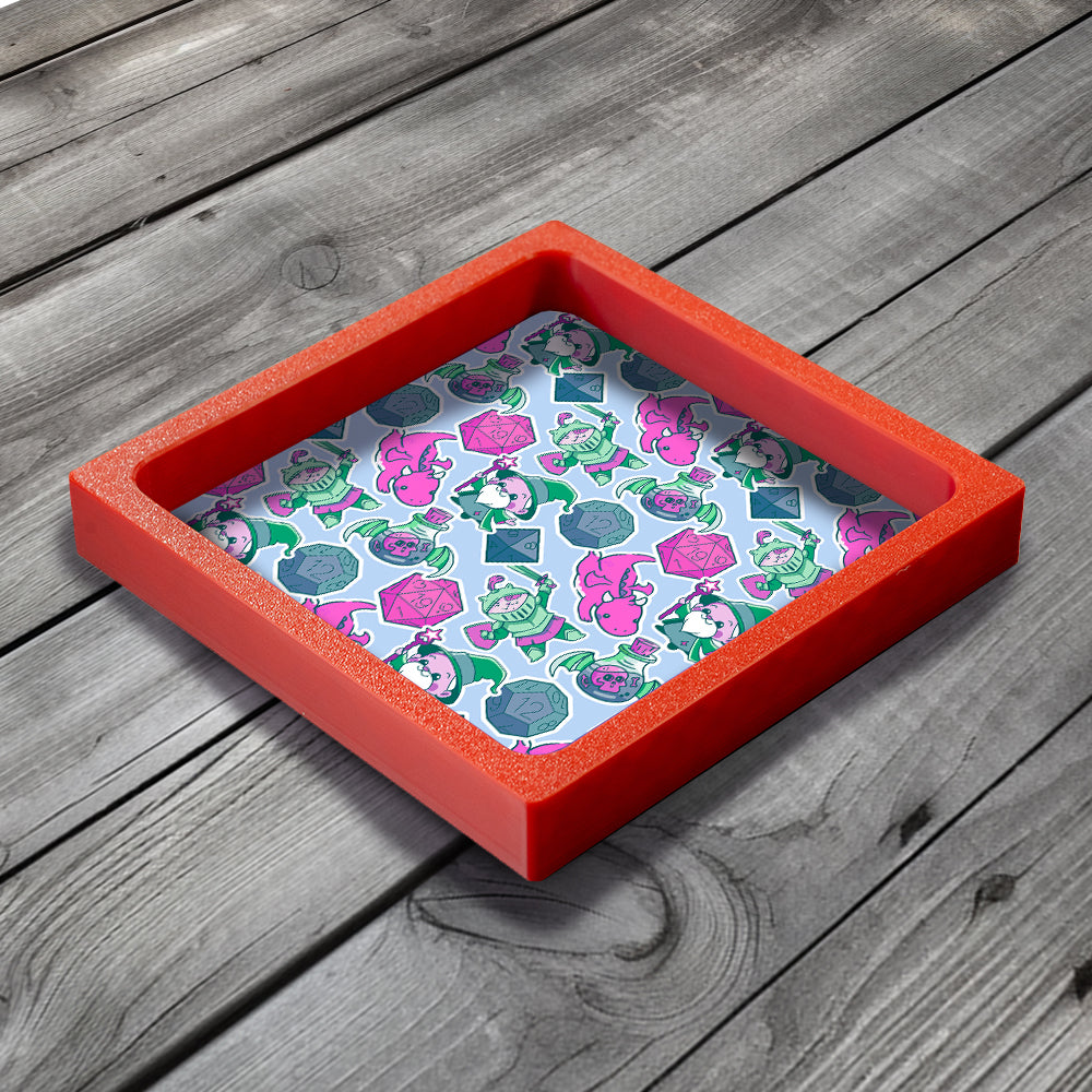 3D Printed Dice Tray - Cute D&D Adventure Party Board Game Tabletop Gaming Gifts Accessories, RPG D&D Dice
