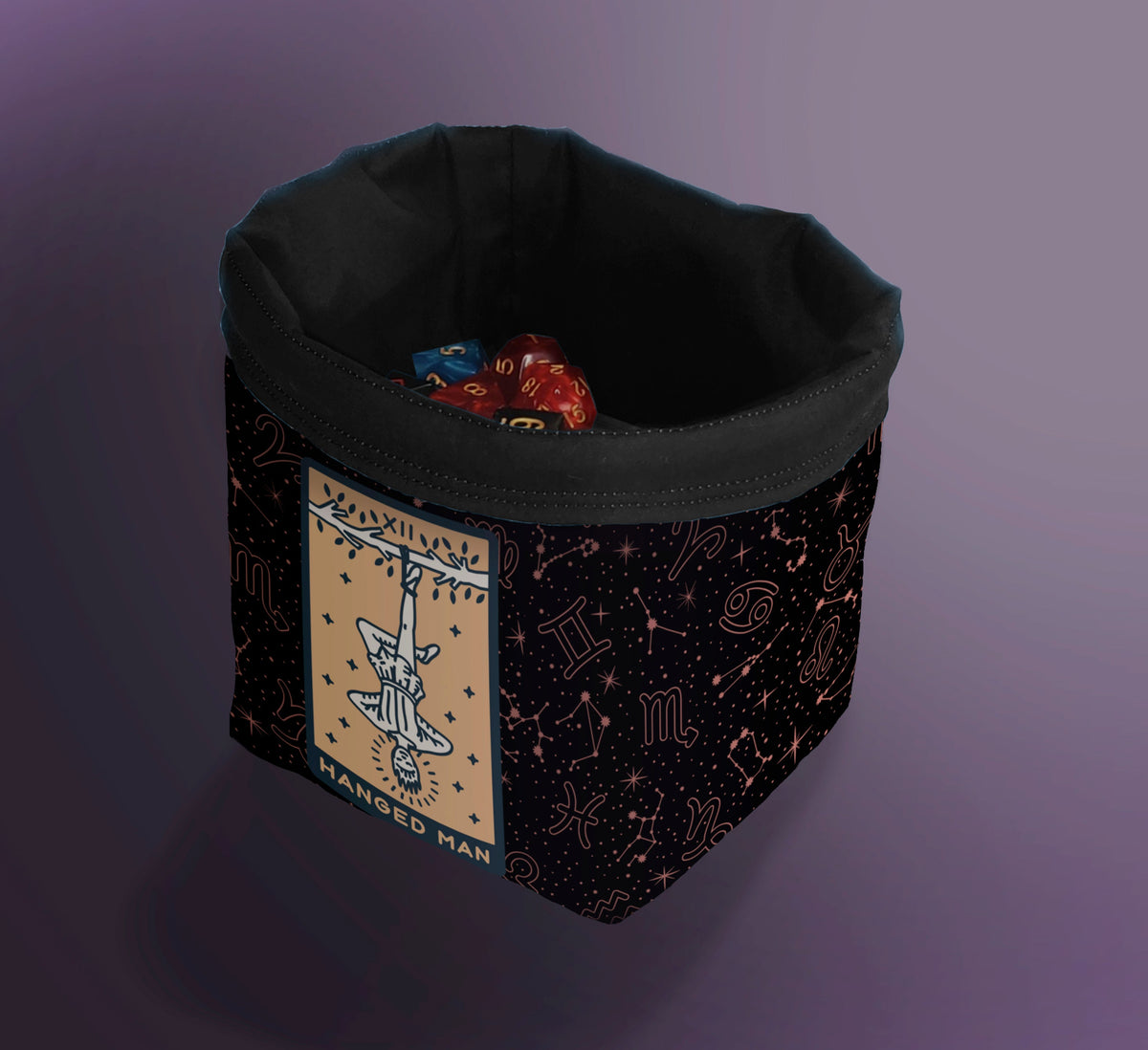 Tarot Accessories - Tarot Card Themed Drawstring Bag Board Game Tabletop Gaming Gifts Accessories, RPG D&D Dice