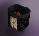 Tarot Accessories - Tarot Card Themed Drawstring Bag Board Game Tabletop Gaming Gifts Accessories, RPG D&D Dice