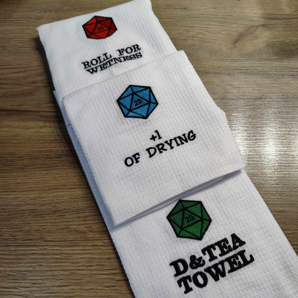 Tea Towel - D&D Inspired Kitchen Towel Quotes Board Game Tabletop Gaming Gifts Accessories, RPG D&D Dice