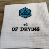 Tea Towel - D&D Inspired Kitchen Towel Quotes Board Game Accessories, Tabletop Gaming Gifts, RPG Dnd Dice
