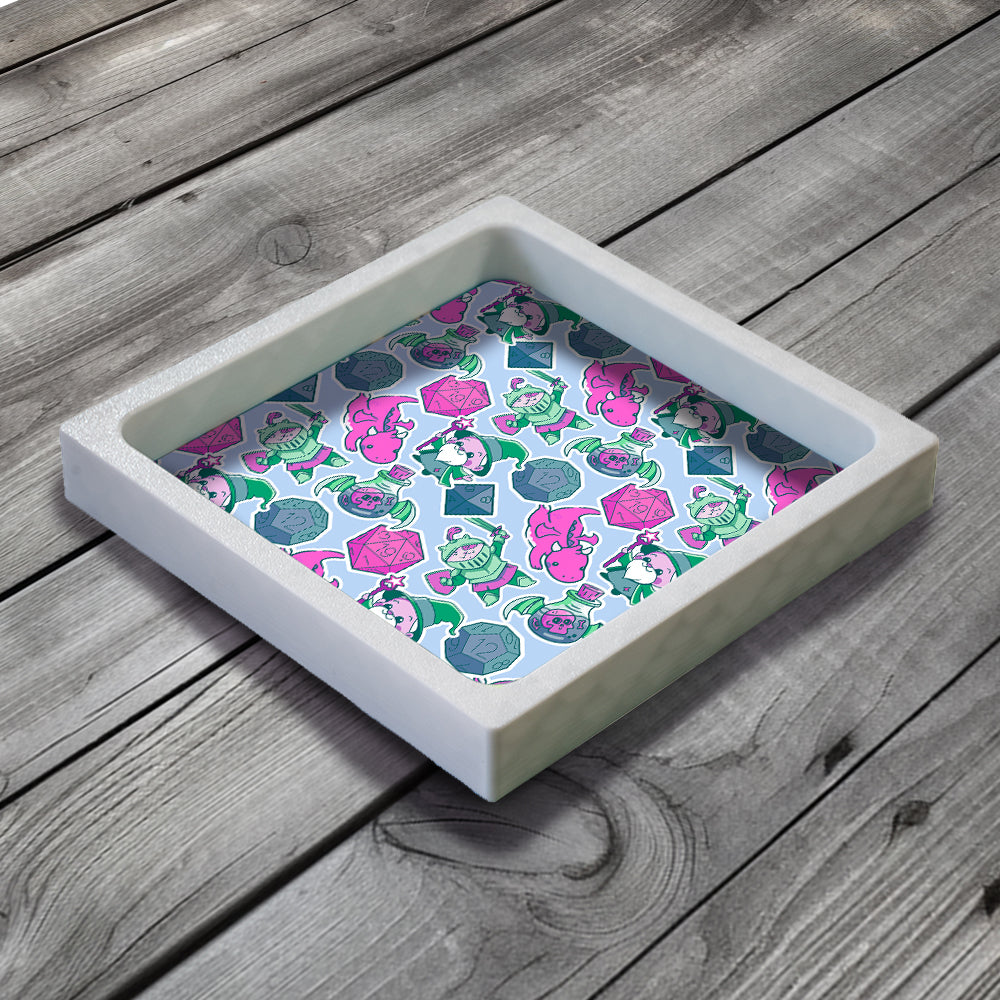 3D Printed Dice Tray - Cute D&D Adventure Party Board Game Tabletop Gaming Gifts Accessories, RPG D&D Dice