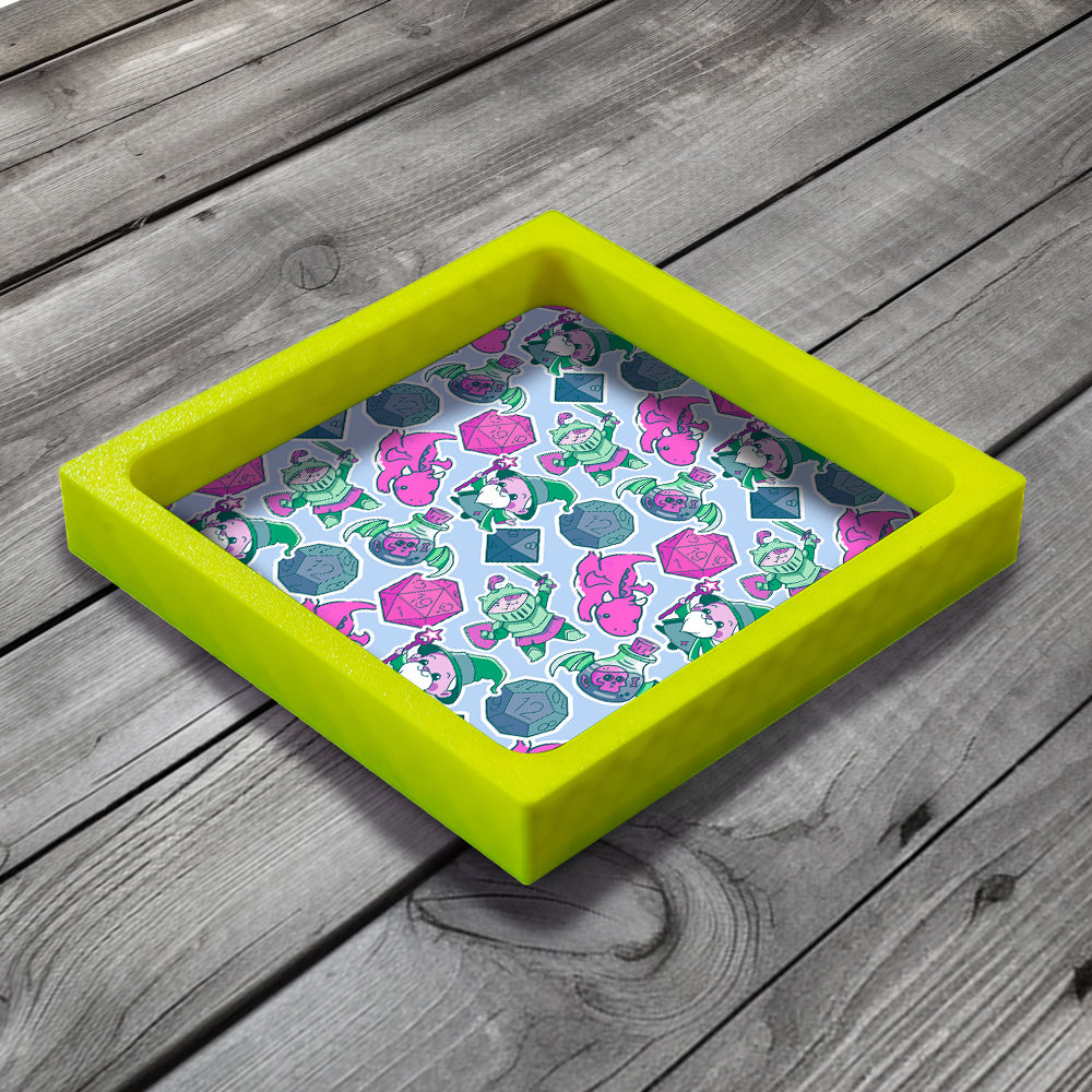 3D Printed Dice Tray - Cute D&D Adventure Party Board Game Tabletop Gaming Gifts Accessories, RPG D&D Dice