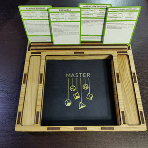 All-in-One Dice Tray with Drawers- Dice Master in Oak Dice Tray Board Game Accessories, Tabletop Gaming Gifts, RPG Dnd Dice