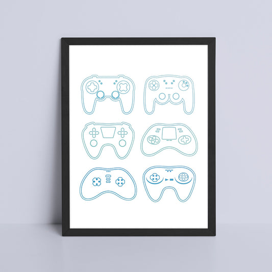 Art Print - Console Controllers Game Room Print Board Game Tabletop Gaming Gifts Accessories, RPG D&D Dice