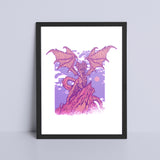 Art Print - Vaporwave Dragon Board Game Accessories, Tabletop Gaming Gifts, RPG Dnd Dice