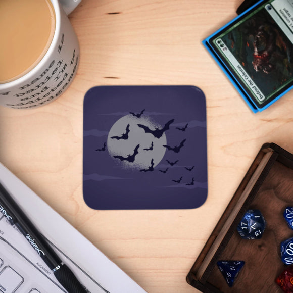 Coaster - Bat Design Mug Coaster Board Game Accessories, Tabletop Gaming Gifts, RPG Dnd Dice