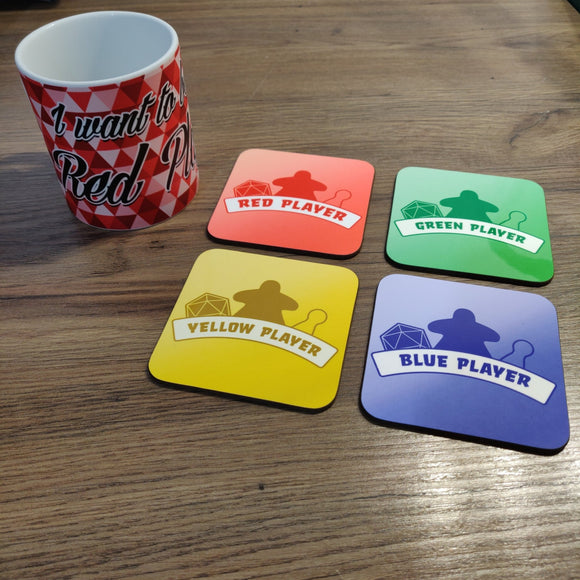 Coaster - Board Gamer Player Mug Coaster Coasters Board Game Accessories, Tabletop Gaming Gifts, RPG Dnd Dice