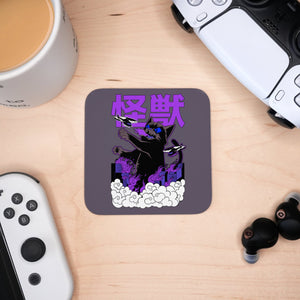 Coaster - Catzilla Design Mug Coaster Board Game Accessories, Tabletop Gaming Gifts, RPG Dnd Dice