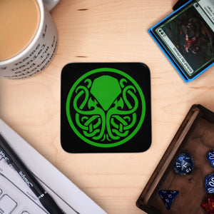 Coaster - Cthulhu Design Mug Coaster Board Game Accessories, Tabletop Gaming Gifts, RPG Dnd Dice