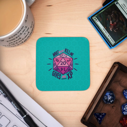 Coaster - D20 XP Mug Coaster Board Game Tabletop Gaming Gifts Accessories, RPG D&D Dice