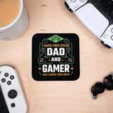 Coaster - Dad Gamer Mug Coaster Board Game Accessories, Tabletop Gaming Gifts, RPG Dnd Dice