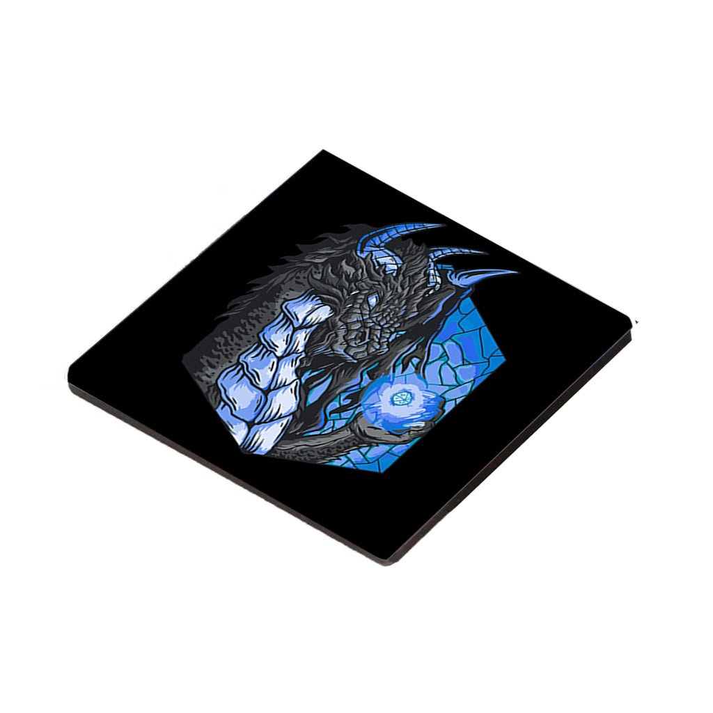Coaster - Dragon with Dice Mug Coaster Board Game Tabletop Gaming Gifts Accessories, RPG D&D Dice