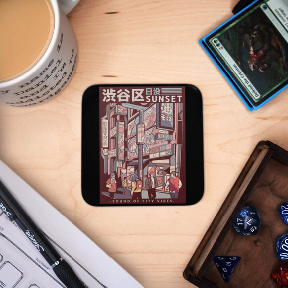 Coaster - Street Vaporwave Mug Coaster Board Game Accessories, Tabletop Gaming Gifts, RPG Dnd Dice