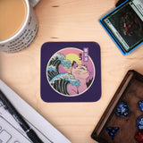 Coaster - Vaporwave Cat Mug Coaster Board Game Accessories, Tabletop Gaming Gifts, RPG Dnd Dice