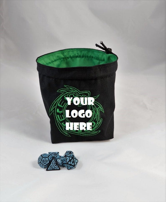 Custom Embroidered Dice Bag- Your Custom Image on a Bag Board Game Accessories, Tabletop Gaming Gifts, RPG Dnd Dice